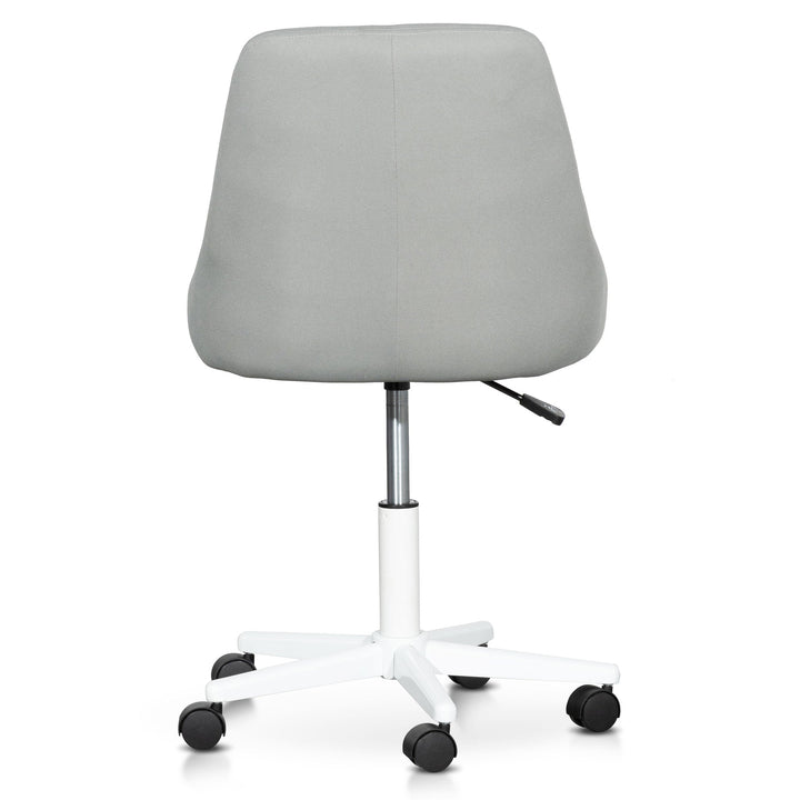 Faversham Grey Fabric Office Chair - White Base