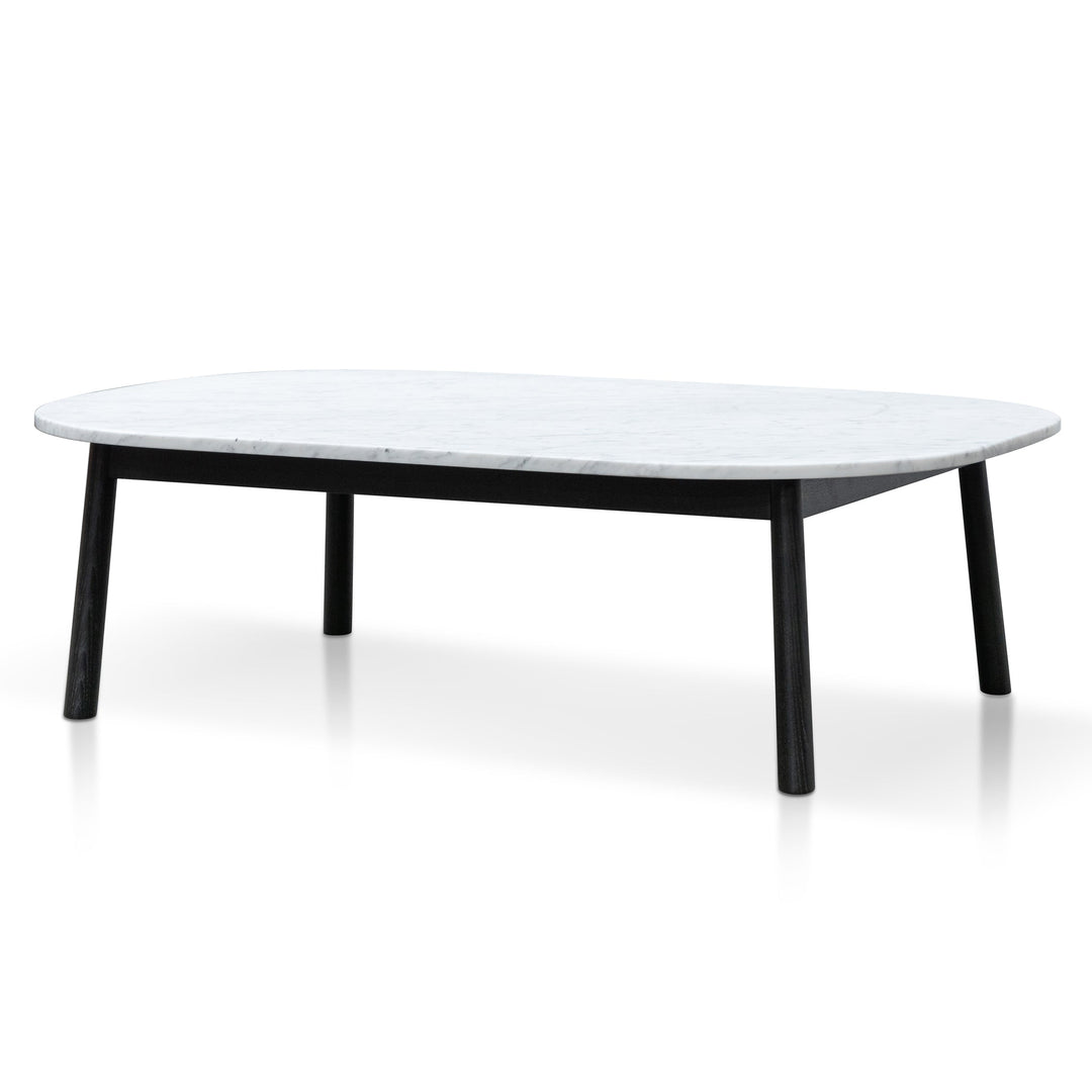 Folkestone 110cm Marble Coffee Table - Black Base