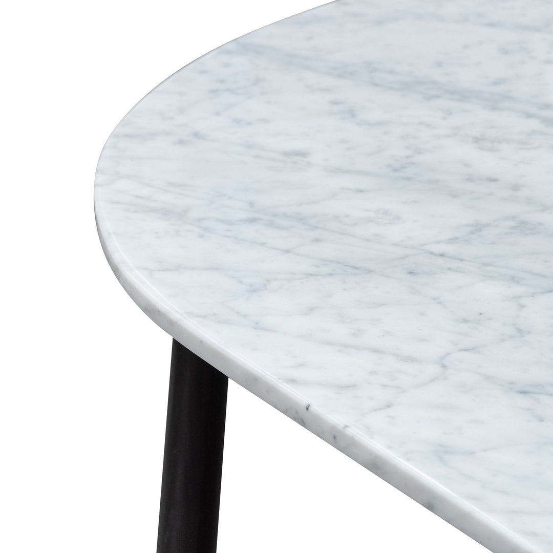 Folkestone 110cm Marble Coffee Table - Black Base