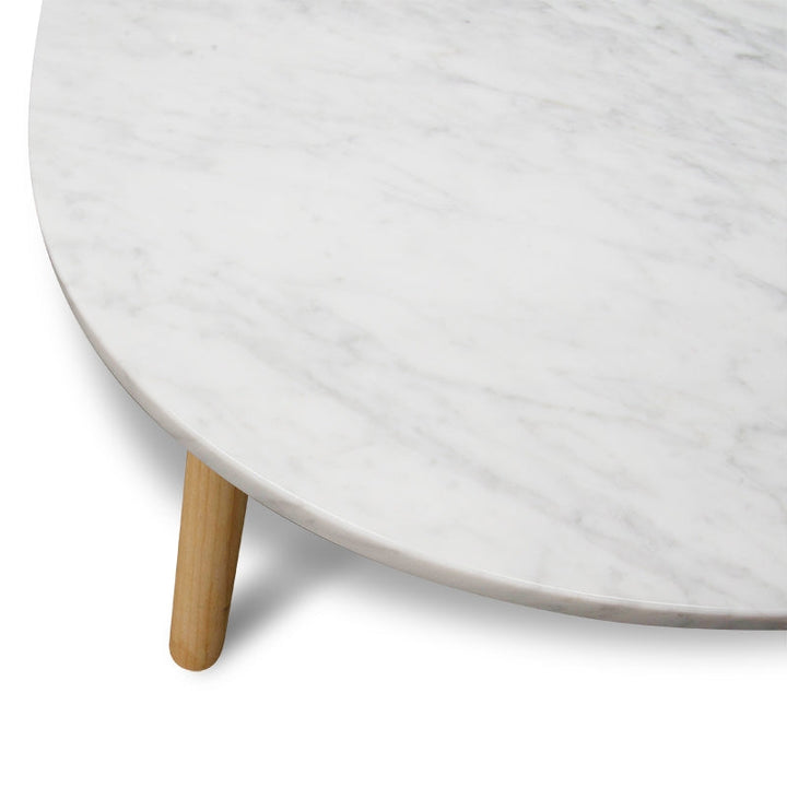 Folkestone 110cm Marble Coffee Table - Natural Base