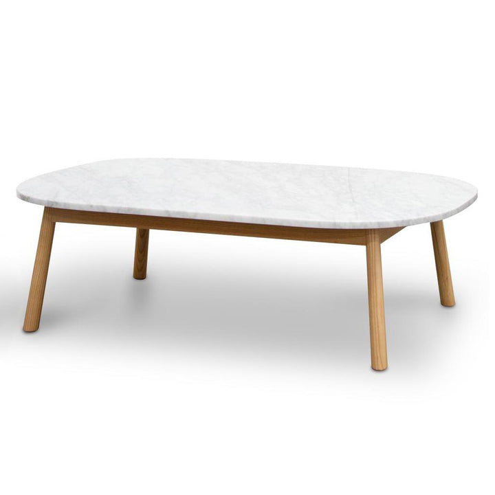 Folkestone 110cm Marble Coffee Table - Natural Base