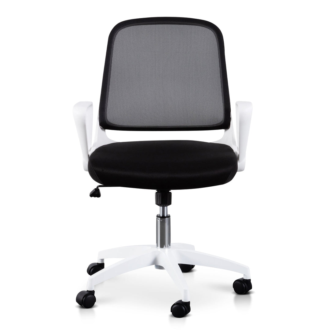 Danbury Black Office Chair - White Arm and Base