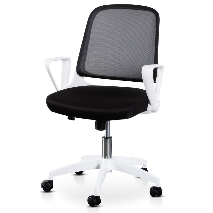 Danbury Black Office Chair - White Arm and Base