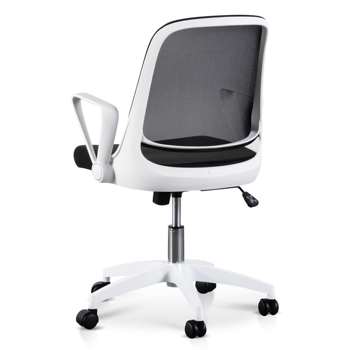 Danbury Black Office Chair - White Arm and Base