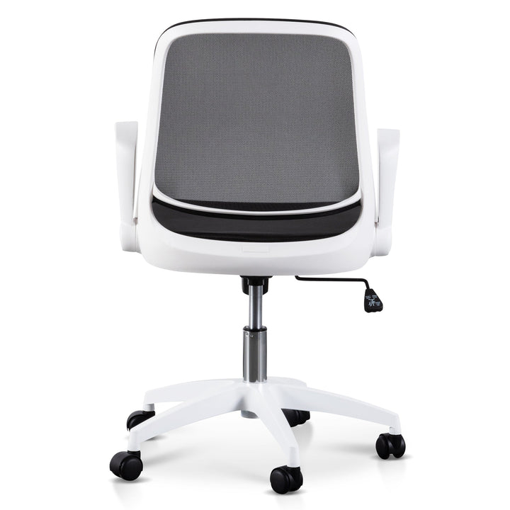 Danbury Black Office Chair - White Arm and Base