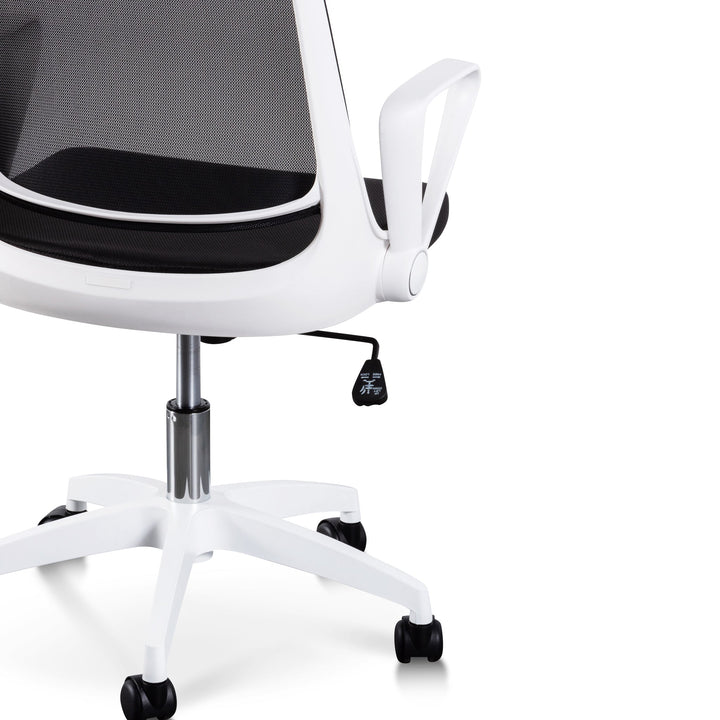 Danbury Black Office Chair - White Arm and Base