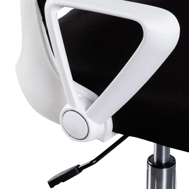 Danbury Black Office Chair - White Arm and Base