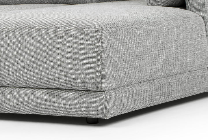 Victoria 3 Seater Right Chaise Fabric Sofa - Graphite Grey