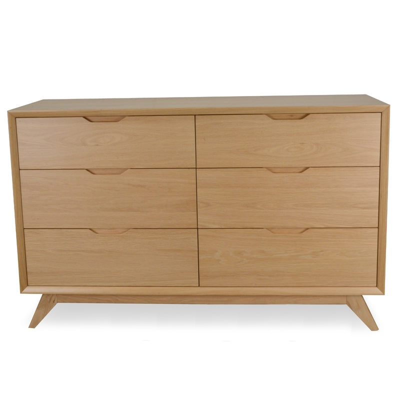 Tunbridge 6 Drawer Wide Chest - Natural