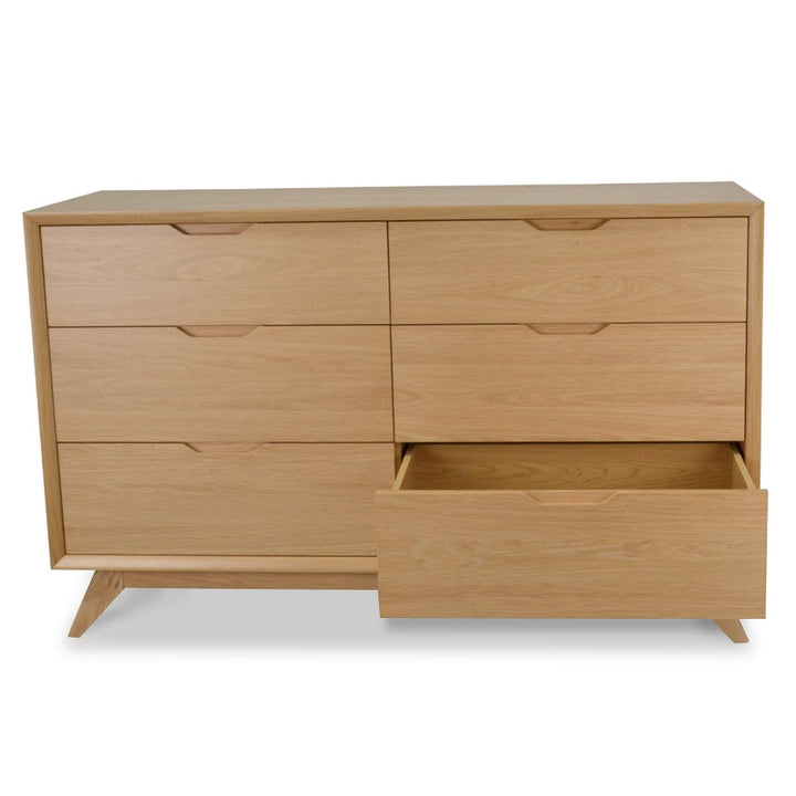 Tunbridge 6 Drawer Wide Chest - Natural