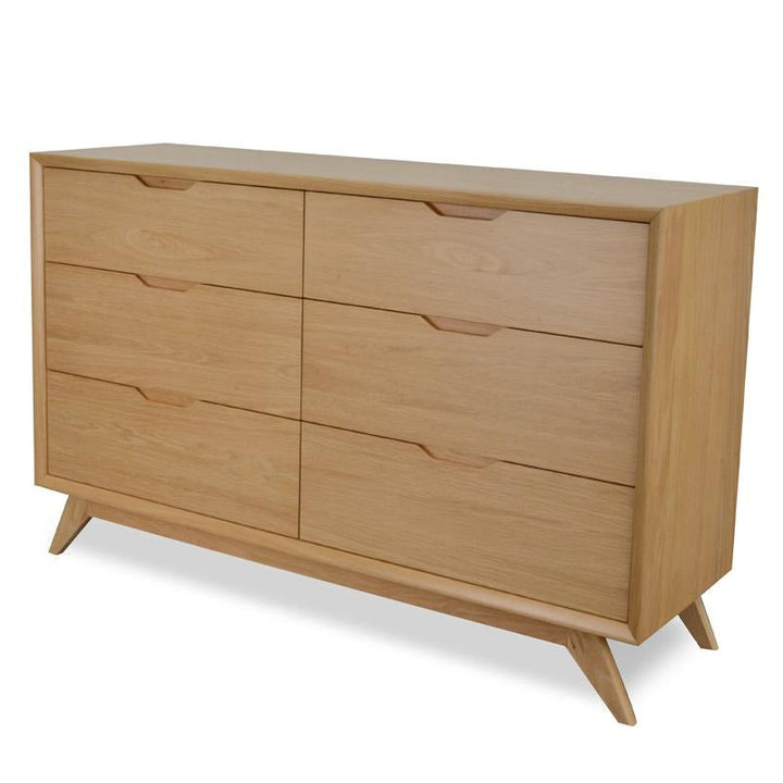 Tunbridge 6 Drawer Wide Chest - Natural