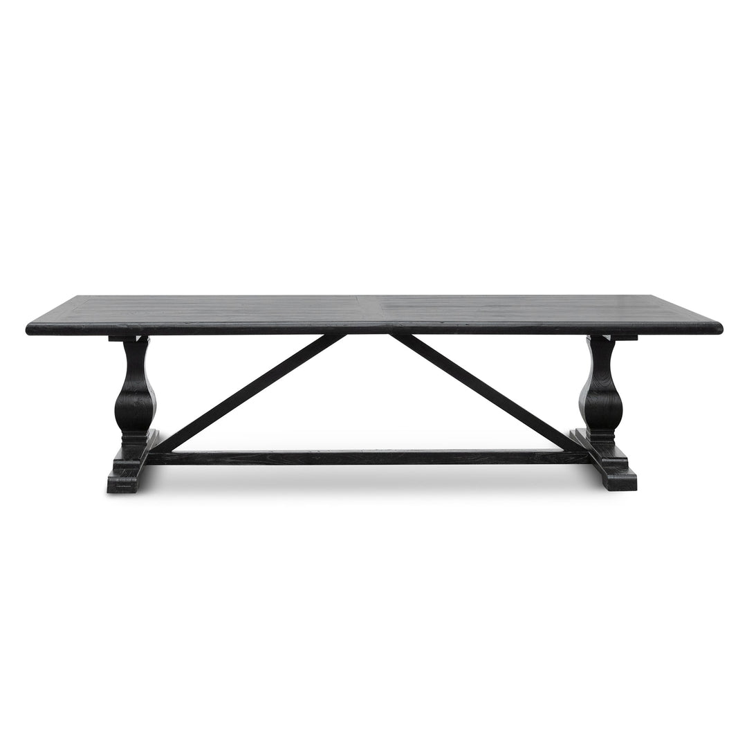 Richmond 3m Reclaimed Dining Table - Black- 120cm (W) - Thick Top