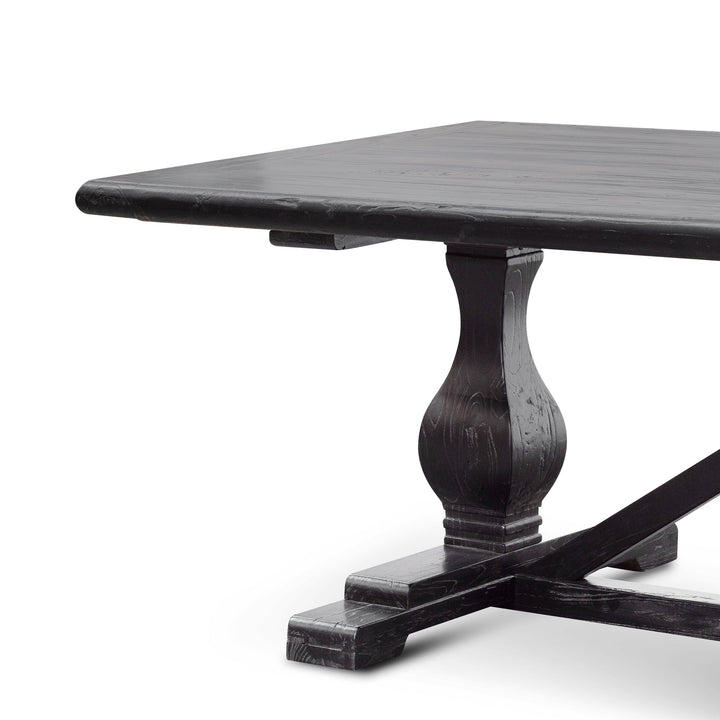 Richmond 3m Reclaimed Dining Table - Black- 120cm (W) - Thick Top