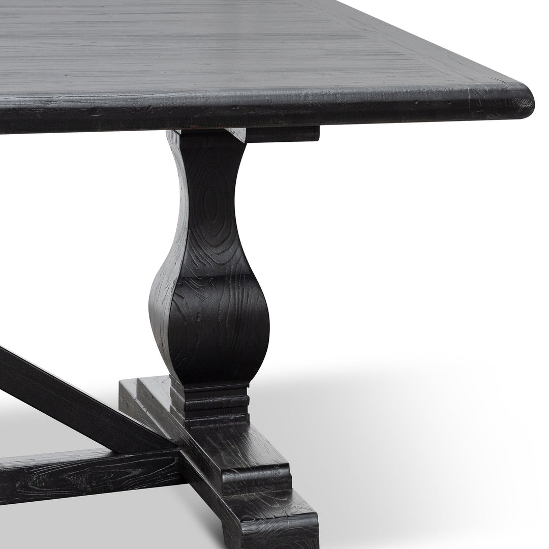 Richmond 3m Reclaimed Dining Table - Black- 120cm (W) - Thick Top