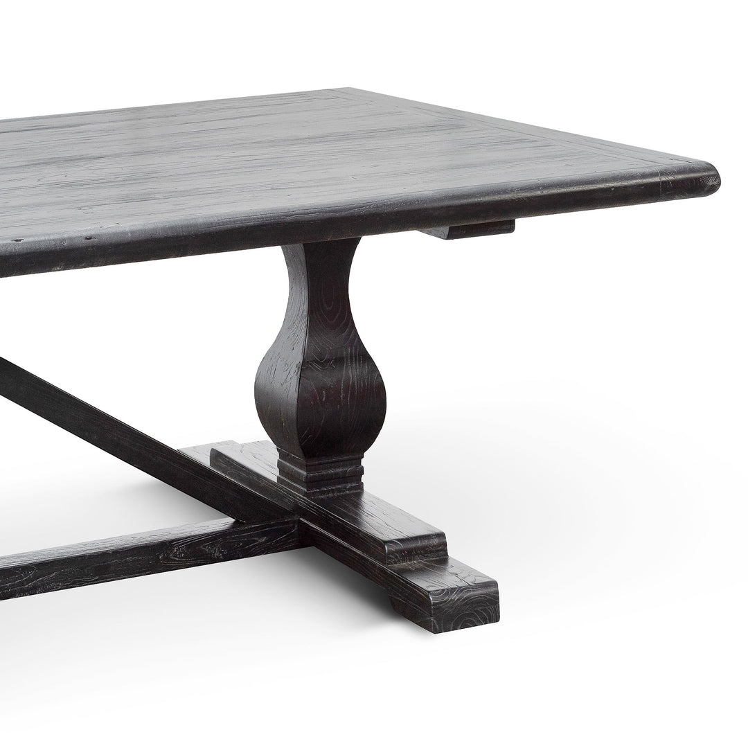 Richmond 3m Reclaimed Dining Table - Black- 120cm (W) - Thick Top