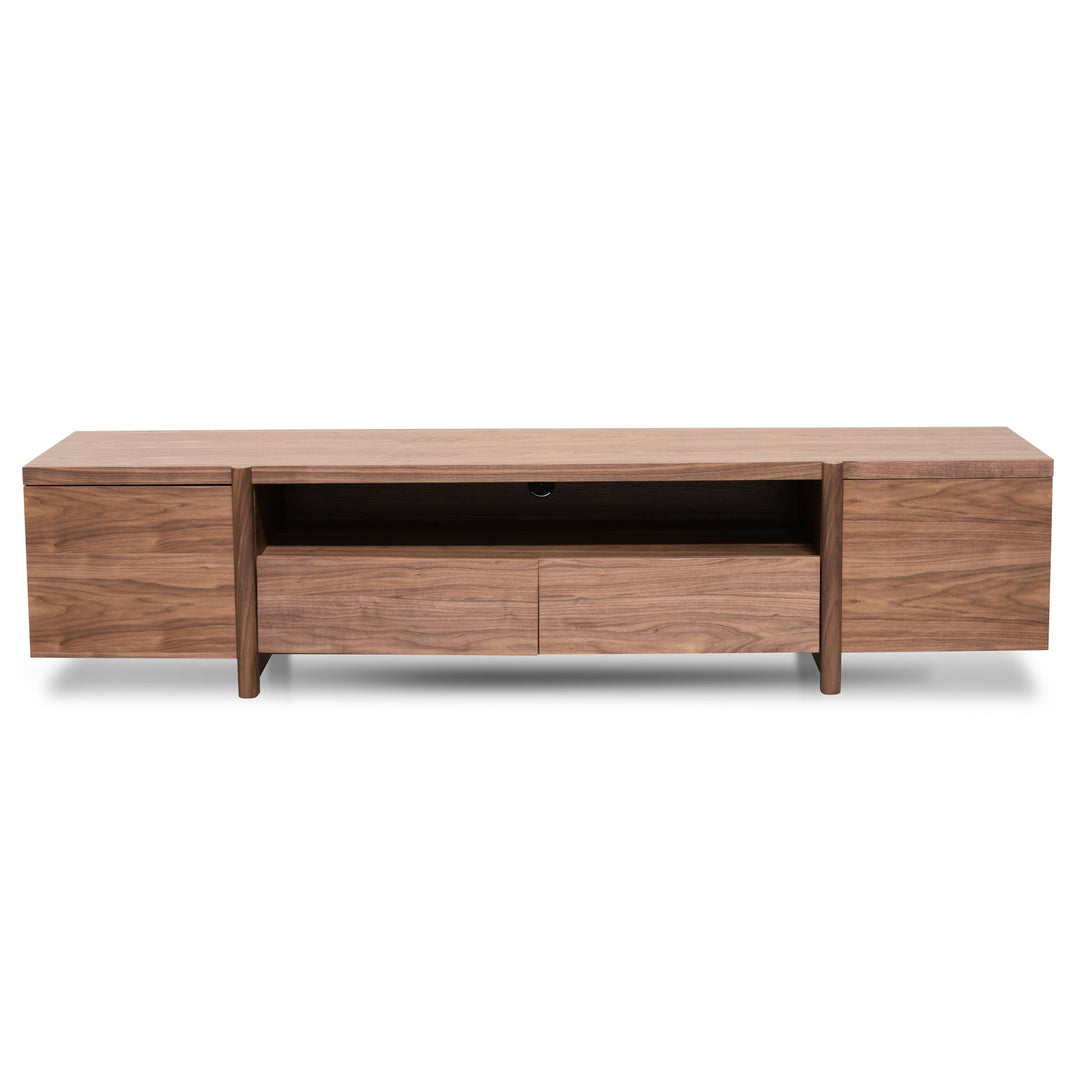 Hayden Lowline 2.1m Entertainment TV Unit In Walnut - Timber Legs