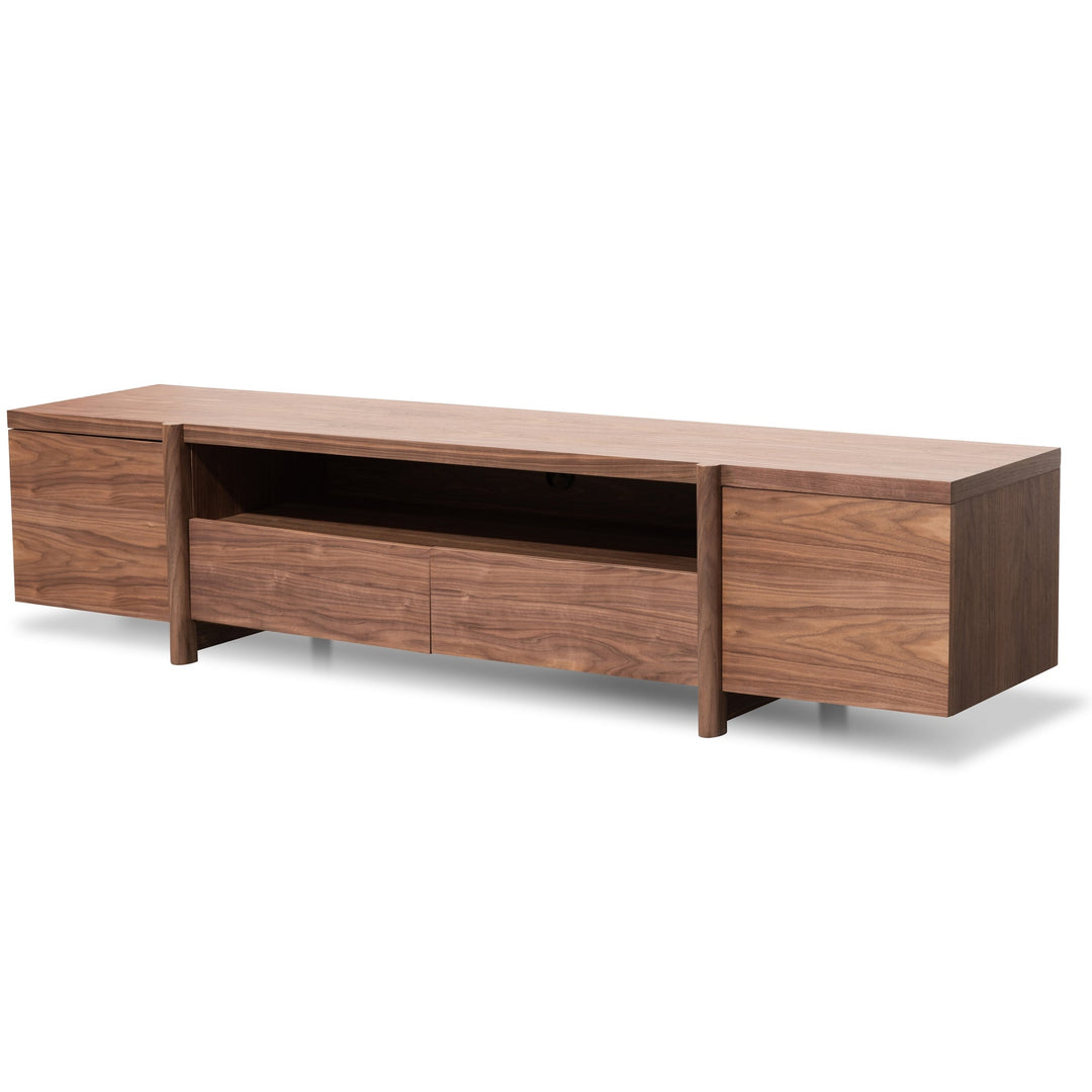 Hayden Lowline 2.1m Entertainment TV Unit In Walnut - Timber Legs