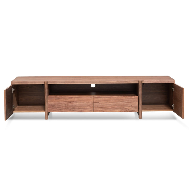 Hayden Lowline 2.1m Entertainment TV Unit In Walnut - Timber Legs