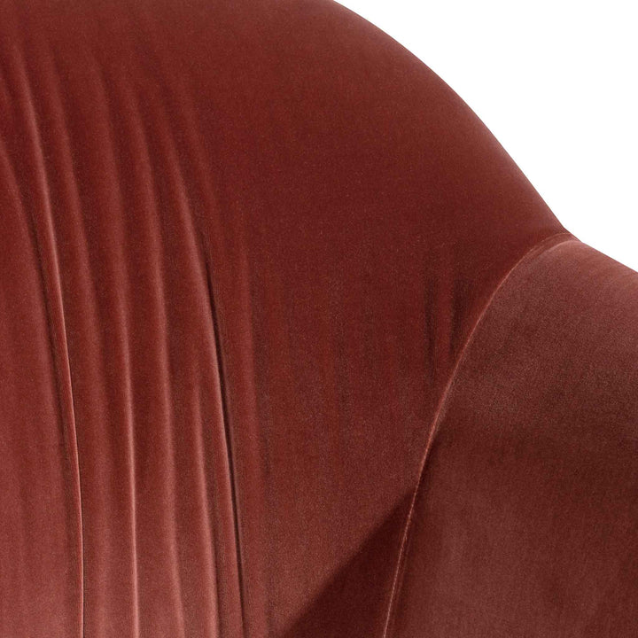 Broadway Blood Orange Velvet Armchair - Black Legs